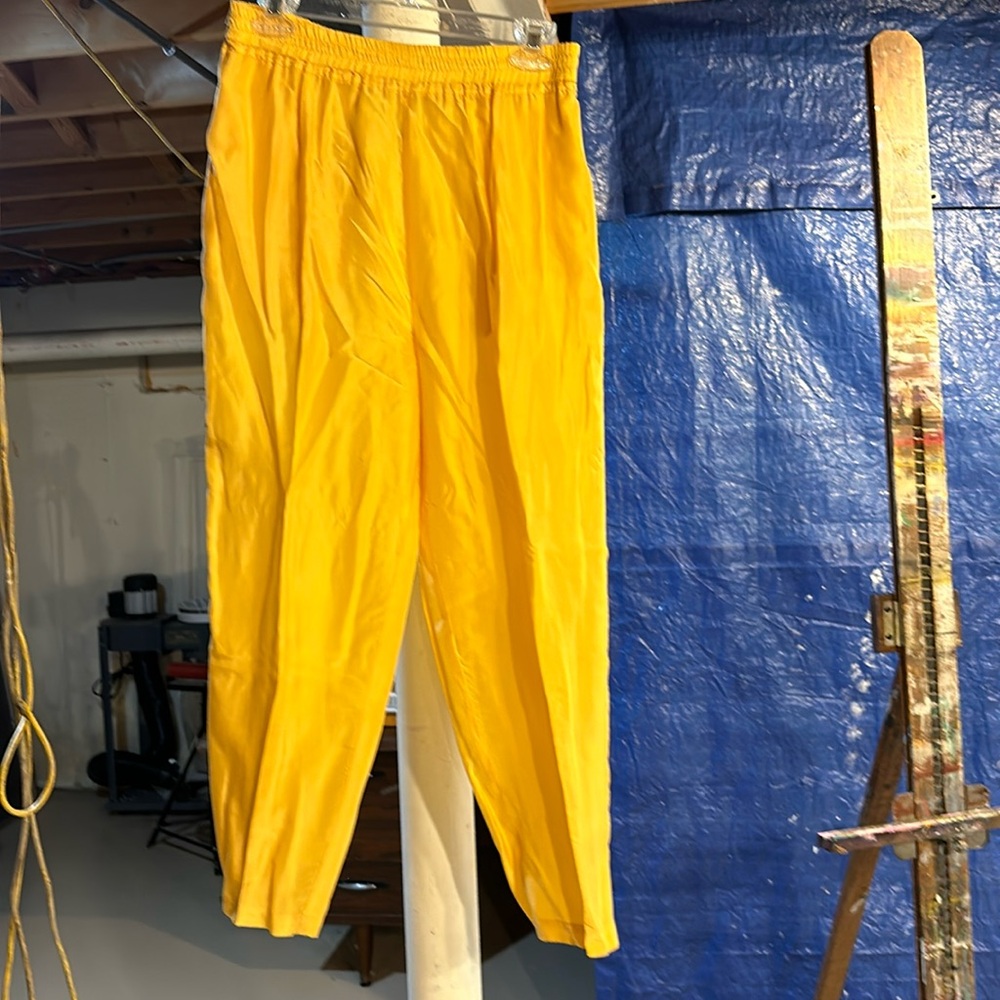 Beautiful like new Gold silk pants by The Limited in a size S. Elastic waist.